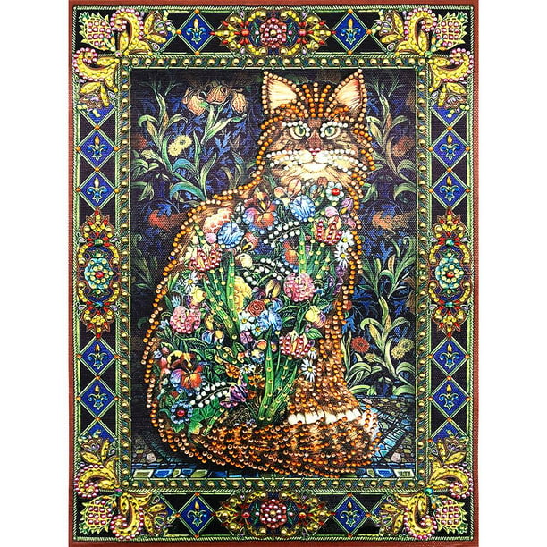 5D DIY Special Shaped Diamond Painting Cat Cross Stitch Mosaic Craft Kits